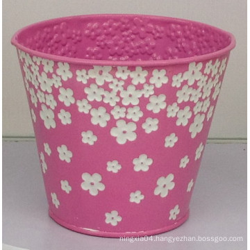 Three-dimensional embossed flower bucket